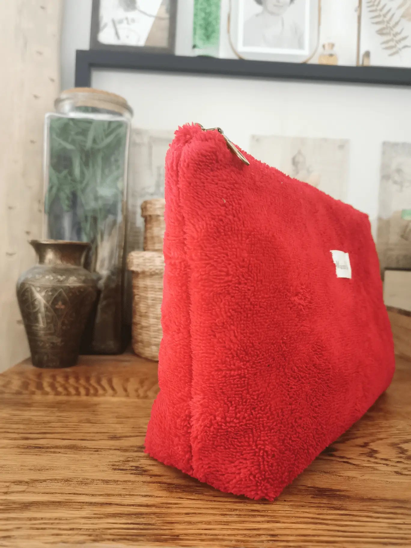 Pochette en Tissu Eponge Rouge 34x19cm (Maxi) - CERISE