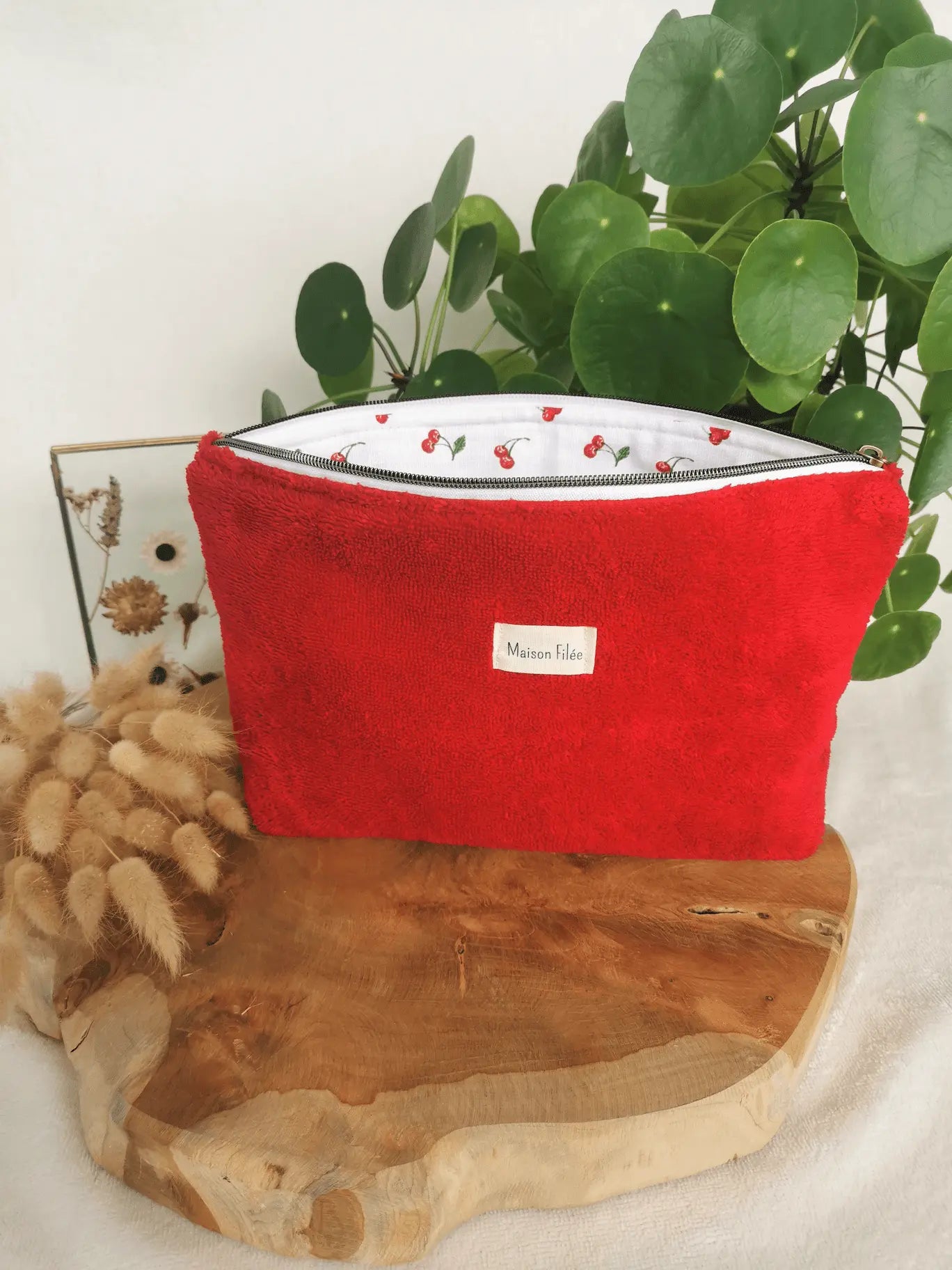 Pochette en Tissu Eponge Rouge 34x19cm (Maxi) - CERISE