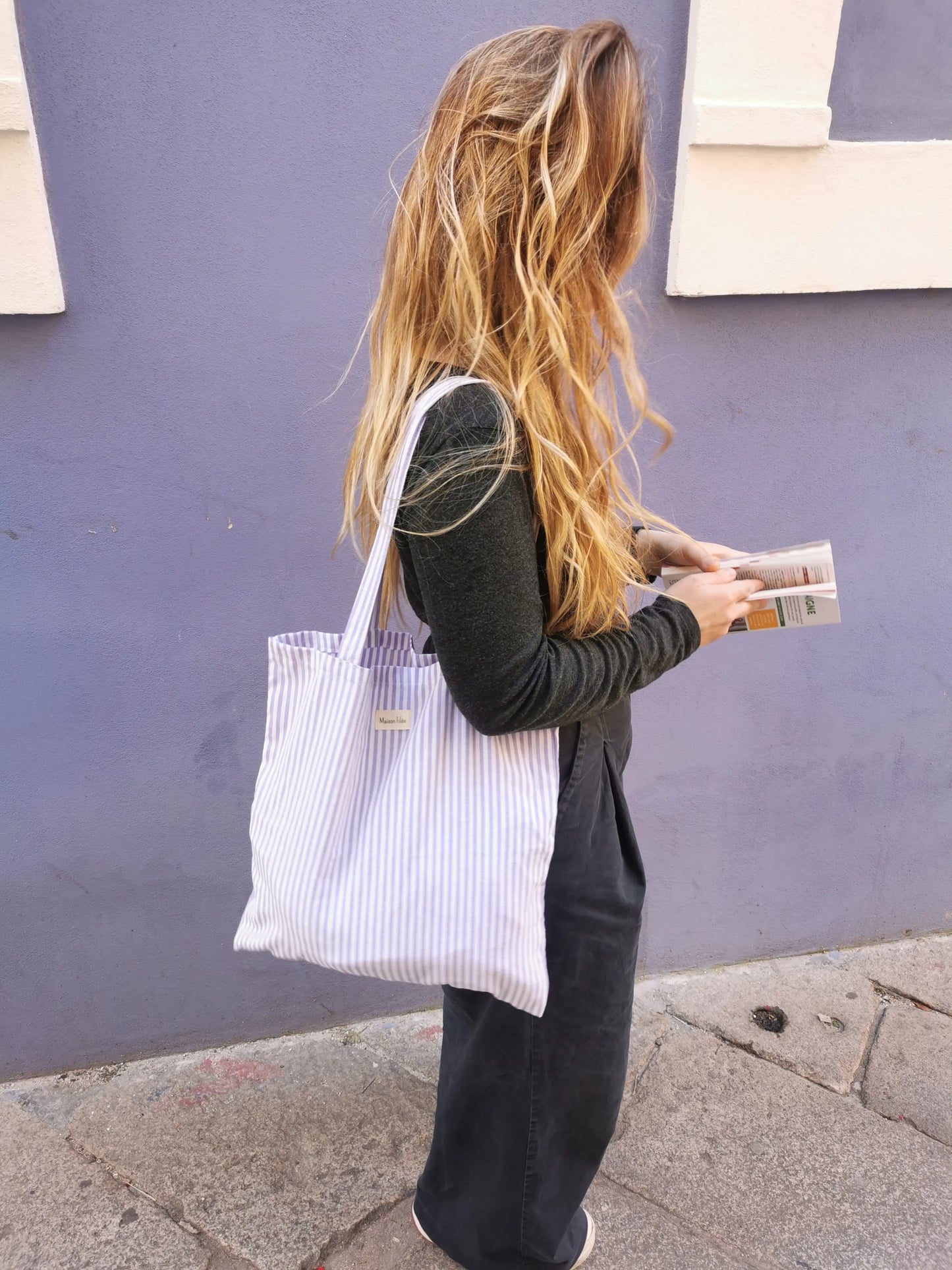Tote Bag Rayures Violette - LAVANDE