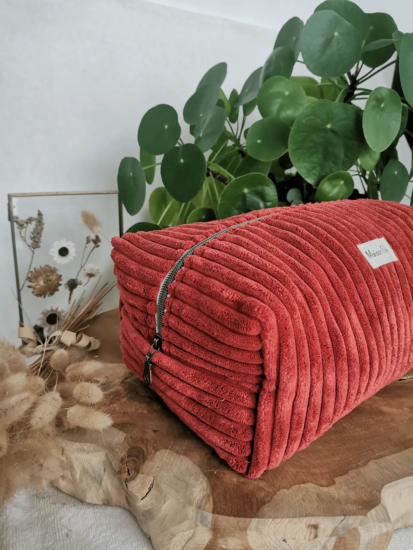 Trousse Velours Côtelé Rouge 25x15cm (Maxi) - GRENADE