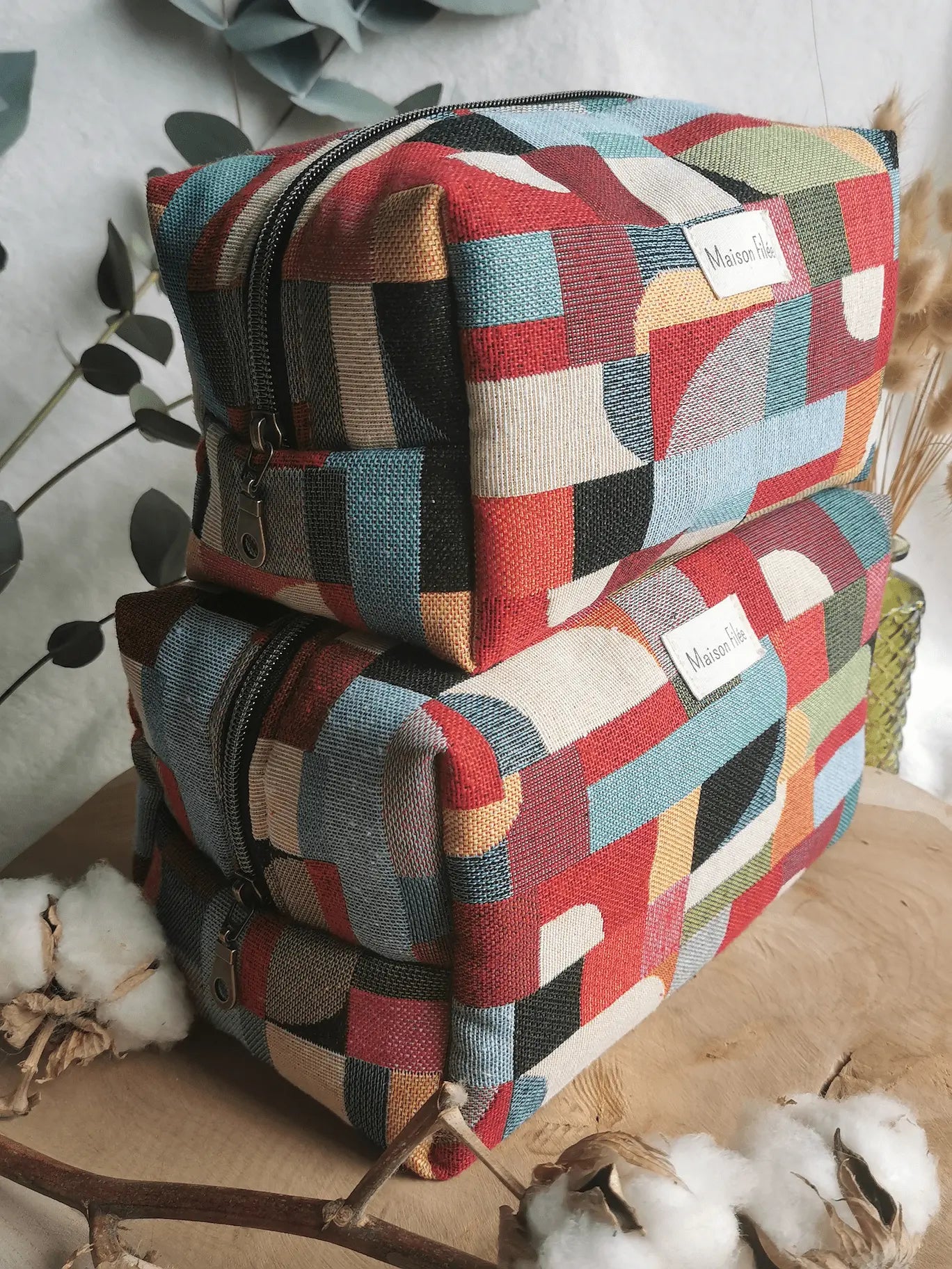 Trousse en Tissu Jacquard Multicolore 21x12cm (Classique) - GAILLARDE