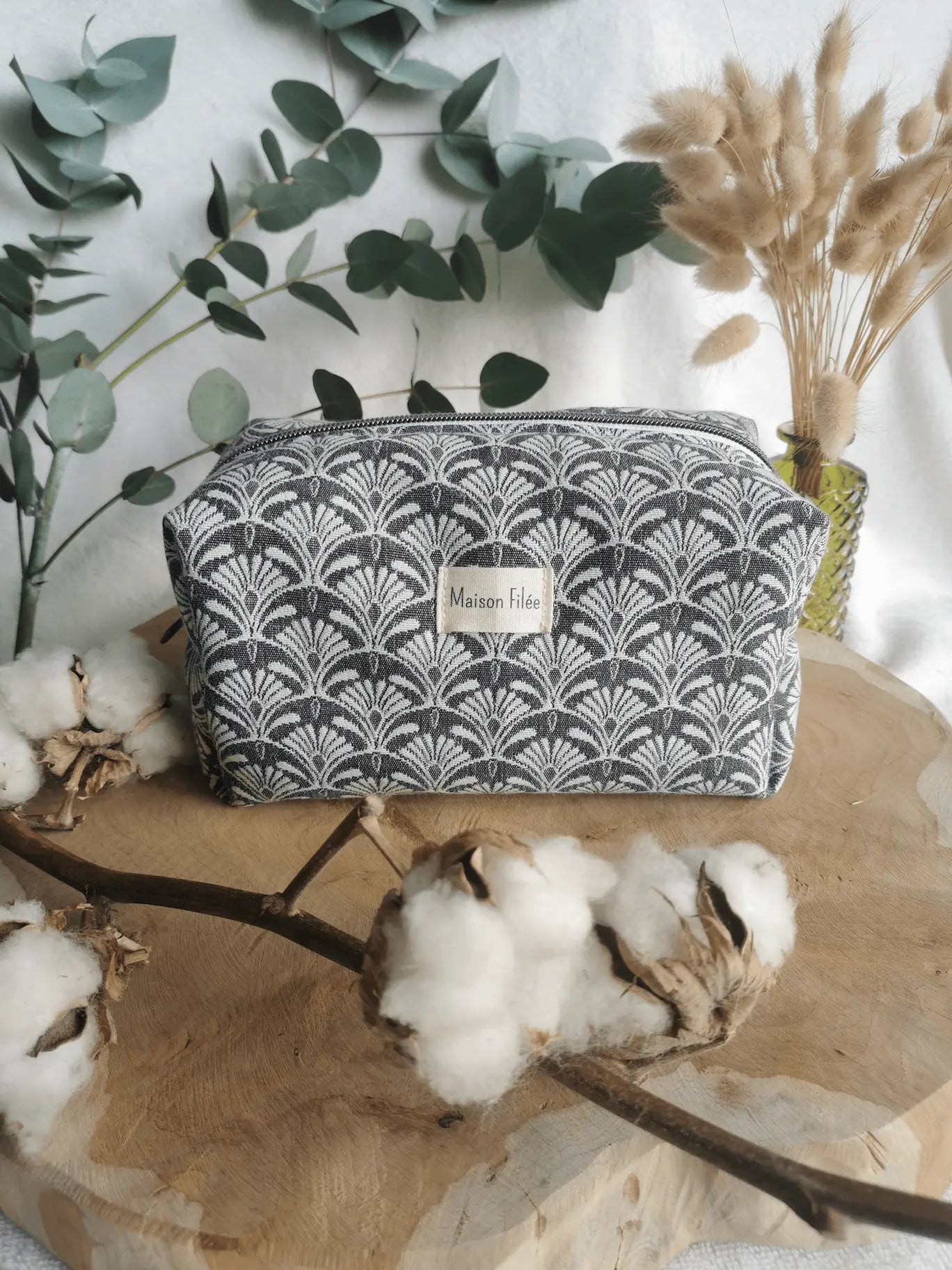 Trousse en Tissu Jacquard - SAUGE