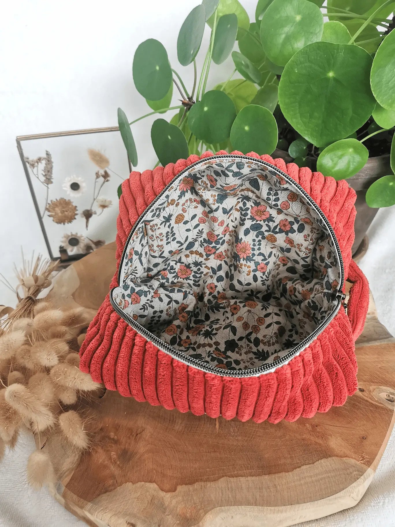 Trousse Velours Côtelé Rouge 25x15cm (Maxi) - GRENADE