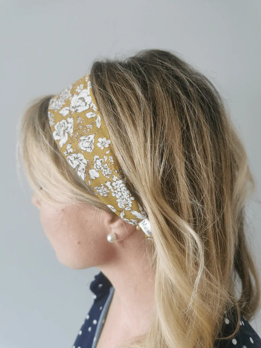 Bandeau Cheveux Jaune Fleuri - TAGETE