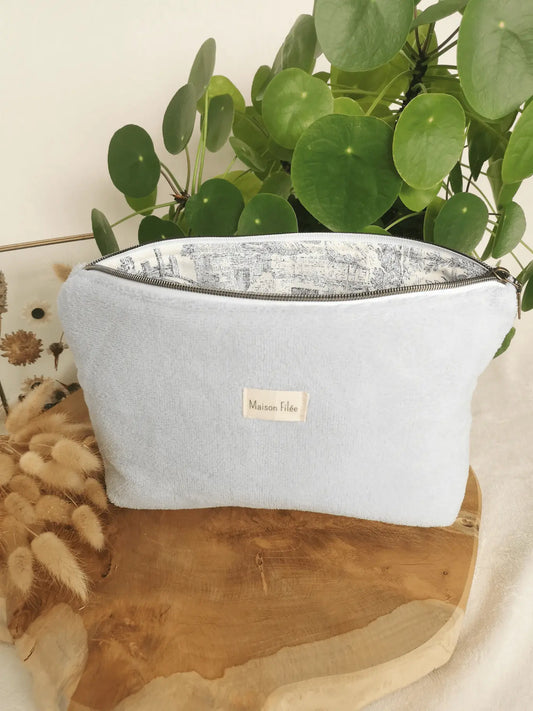 Pochette en Tissu Eponge Bleu Ciel 30x17cm (Classique) - CAMPANULE